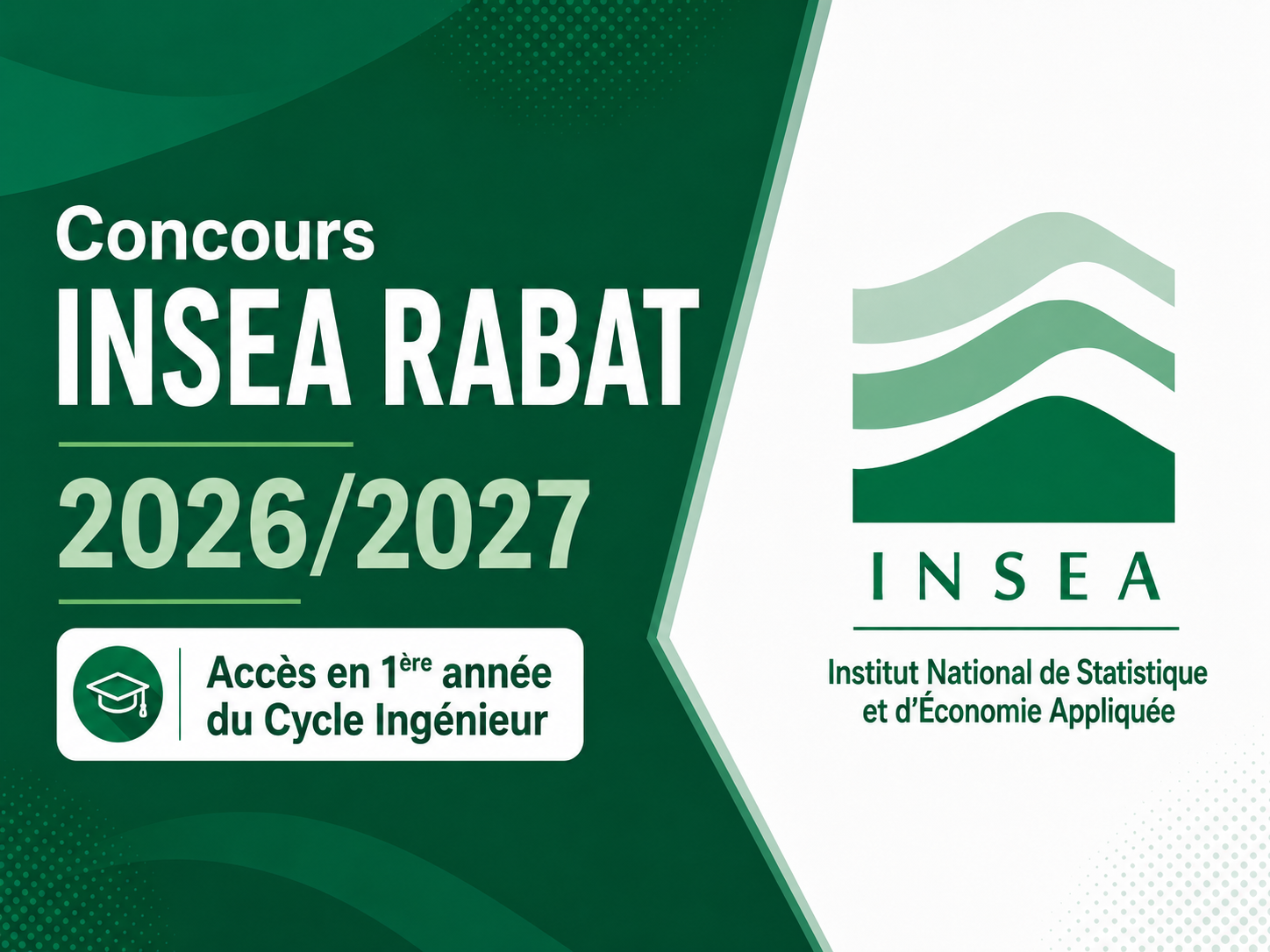 Concours INSEA 2026/2027 : admission en 2ème année Ingénieurs d'État